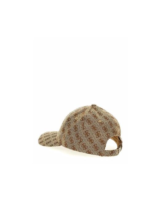 Guess Accessoires ,Bruin ,Polyester Katya Baseball Cap in het Natural