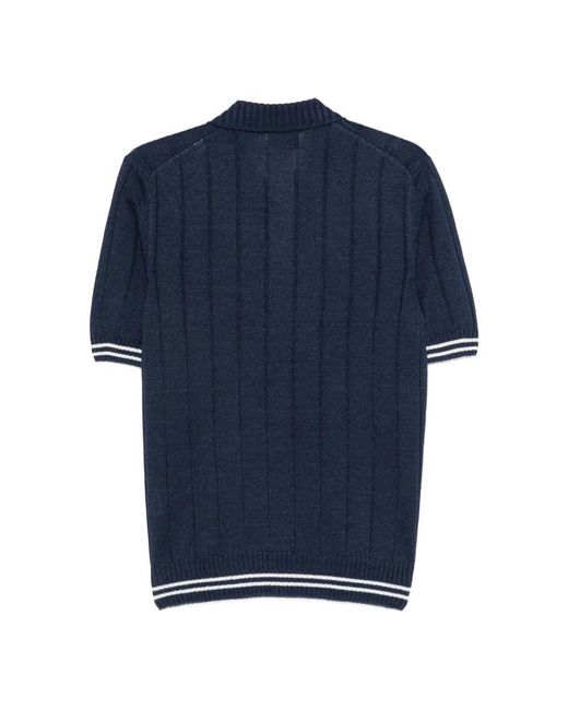 Gran Sasso Geribbelde Polo in het Blue voor heren