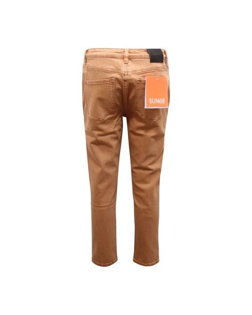 Sun 68 Brown Slim Fit Jeans