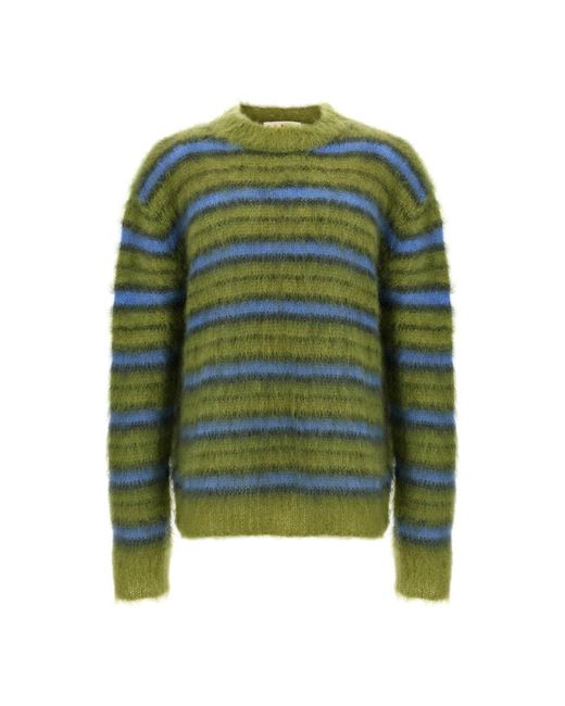Marni Gestreept Mohair Trui in het Green voor heren