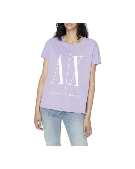 Armani Exchange Purple T-Shirts