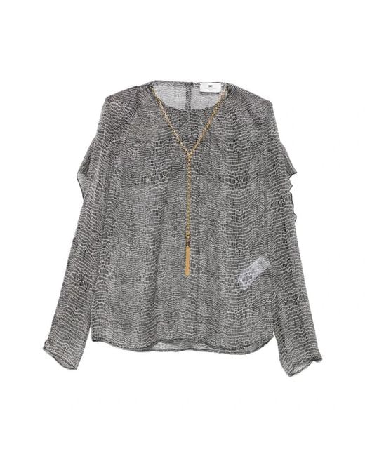 Elisabetta Franchi Gray Blouses
