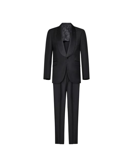 Franzese Collection Black Single Breasted Suits for men