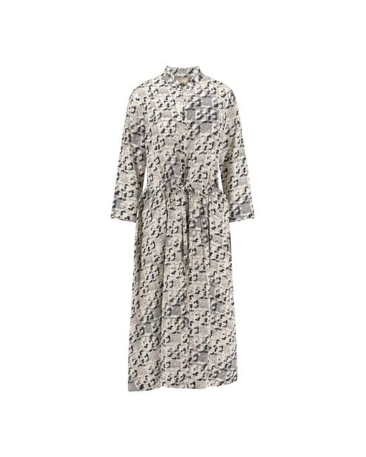 Tory Burch Natural Schwarzes Seidenkleid Mit 3/4-Ärmeln