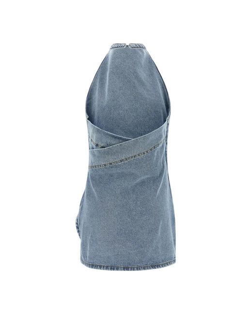 Magda Butrym Blue Sleeveless Tops