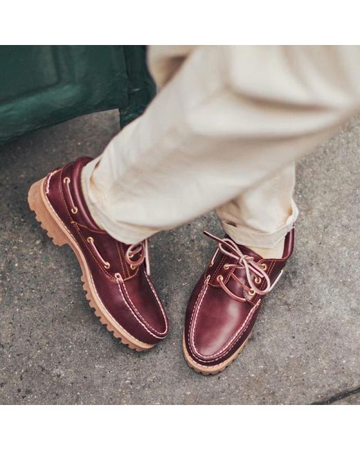 Timberland 3-Eye Lug Handsewn Bootsschuh in Red für Herren