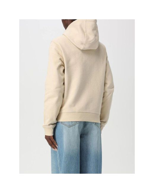 Burberry Natural Beiger Crewneck Sweatshirt Mit Geripptem Saum