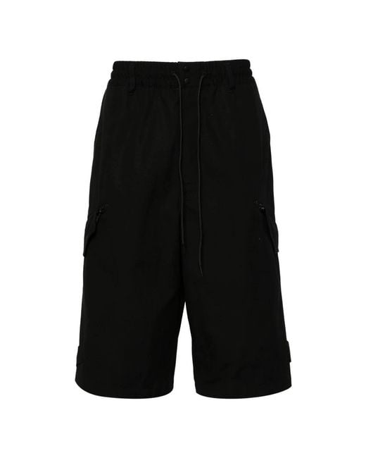 Y-3 Black Long Shorts for men