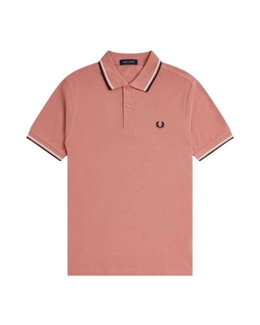 Fred Perry Tops ,Roze ,Twin Tipped Polo in het Pink voor heren