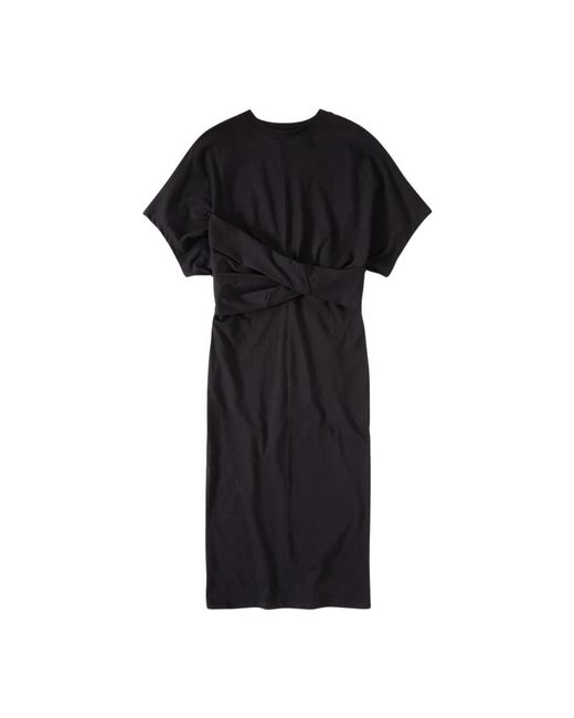 Closed Wrap Knit Dress in het Black