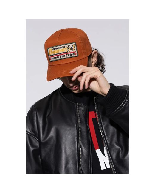 DSquared² Accessoires ,Bruin ,Katoen Baseball Cap in het Orange voor heren
