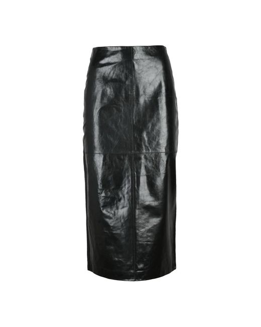 Sportmax Black Leather Skirts