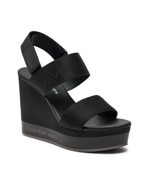 Sandalias de plataforma - nylon negro Calvin Klein de color Black