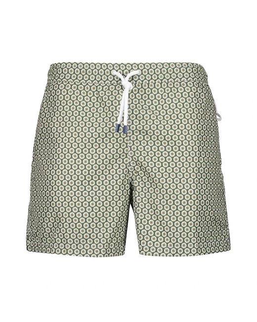 Fedeli Badmode ,Groen ,Polyester Geometrisch Bedrukte Zwembroek Olijfgroen in het Green voor heren