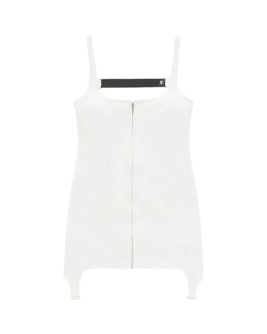 Courreges White Short Dresses