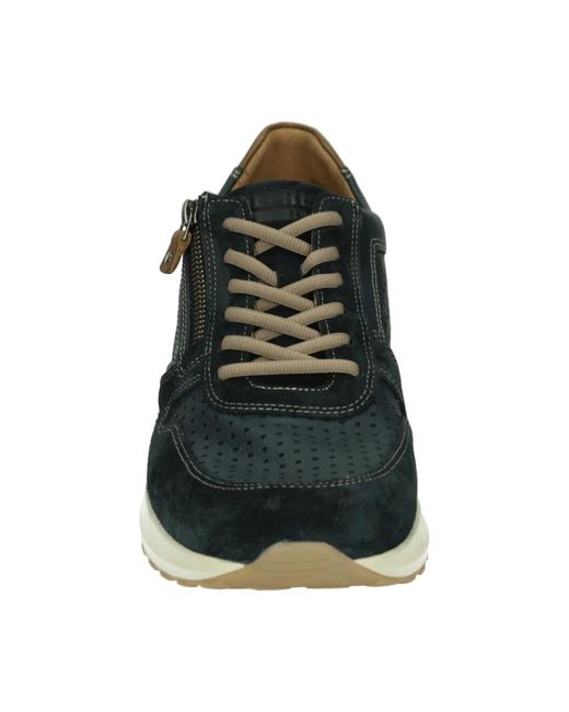 Mephisto Blaue Freizeitschuhe Dino Perf Velsport in Black für Herren