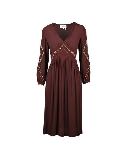 Ba&sh Kleedjes ,Bruin ,Empire Cut Midi Jurk in het Brown