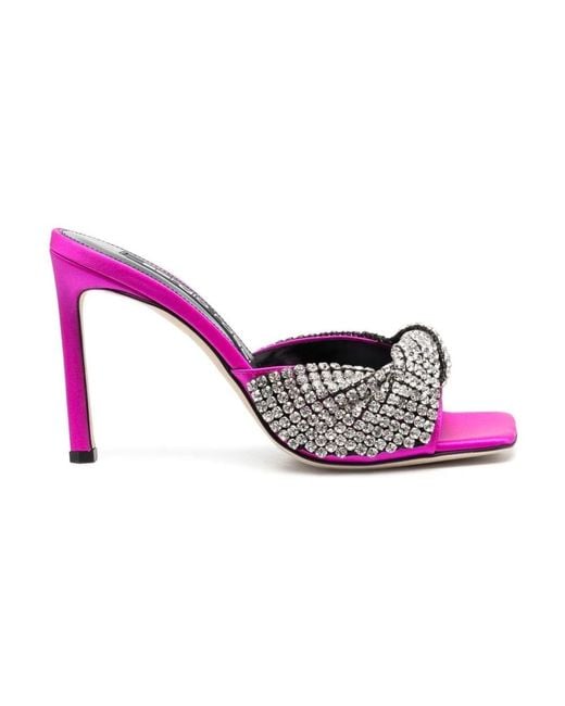 Sergio Rossi Pink Heeled Mules