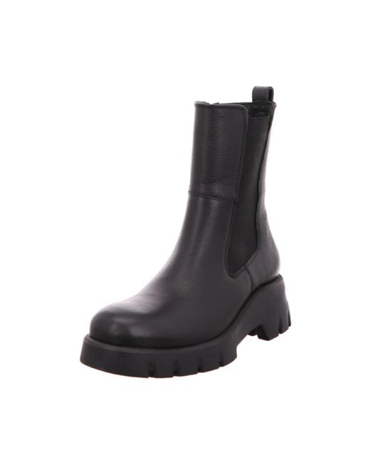 Paul Green Black Schwarze Leder-Stiefeletten Für Damen