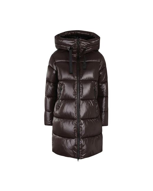 Save The Duck Brown Braune steppjacke mit reißverschluss