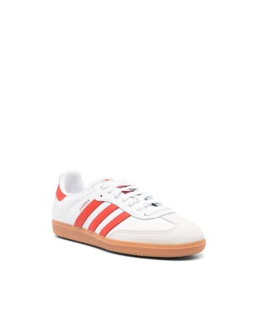 Adidas Weiße sneakers mit 3-streifen-logo in Red für Herren