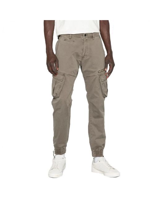 Replay Gray Straight Trousers for men