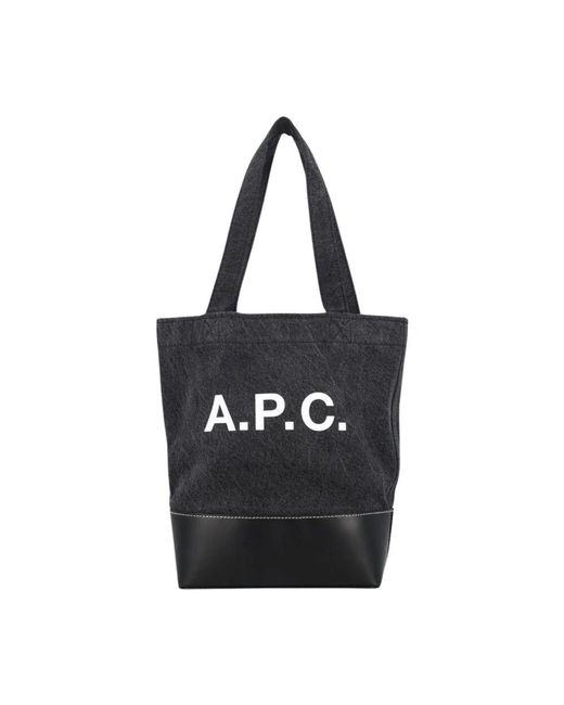 A.P.C. Minimalist Denim Tote Bag in Black für Herren