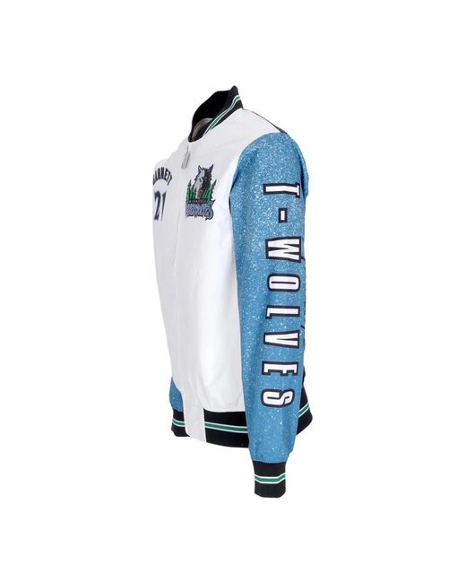 Mitchell & Ness Jassen ,Veelkleurig ,Wol Nba Burst Bomberjack Kevin Garnett in het Blue voor heren