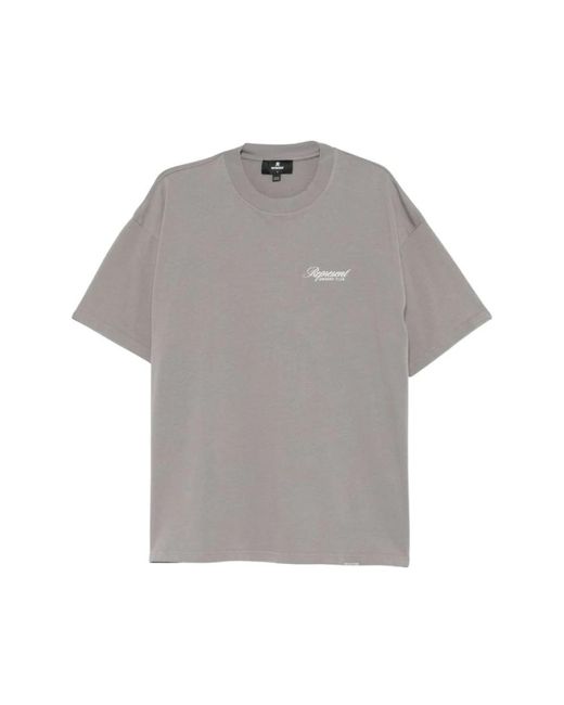 Represent Tops ,Grijs ,Katoen Script Club T-Shirt in het Gray voor heren