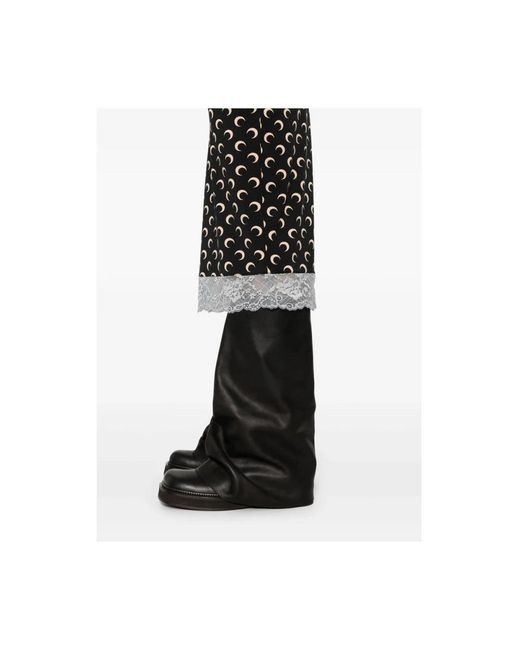 MARINE SERRE Black Crescent Moon Jersey Midikleid