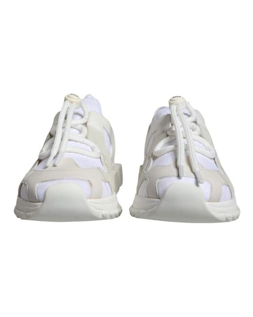 Dolce & Gabbana White Weiße Mesh Sorrento Trekking Sneakers