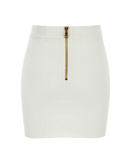 Balmain Rokken ,Wit ,Stijlvolle Gonna Voor Trendy Vrouwen in het White