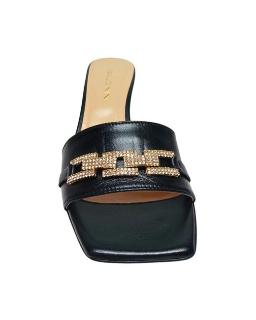 Baldinini Black Heeled Mules