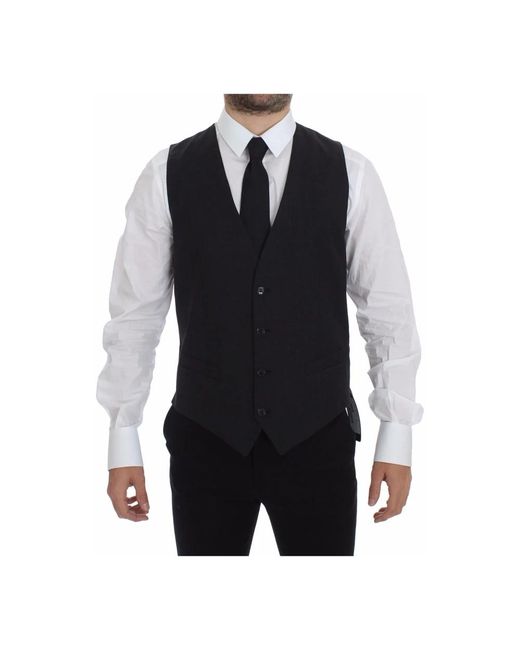 Suit Vests di Dolce & Gabbana in Black da Uomo