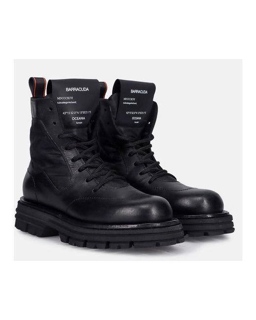 Barracuda Black Lace-Up Boots for men