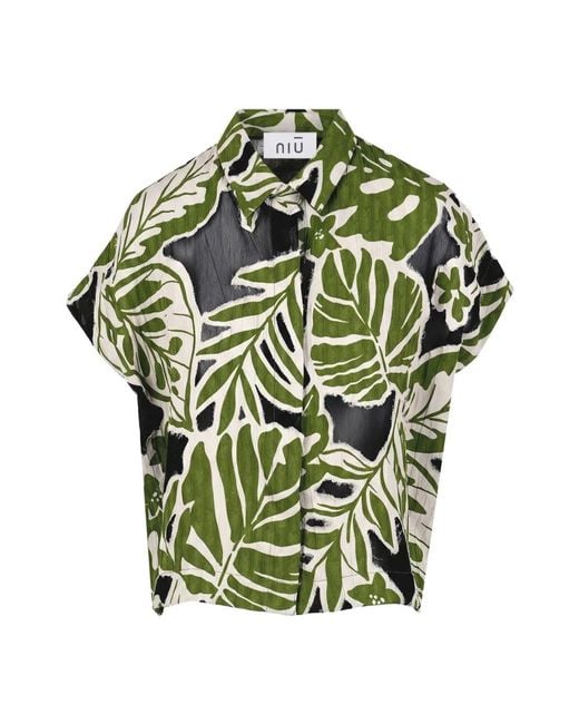 Shirts Niu de color Green