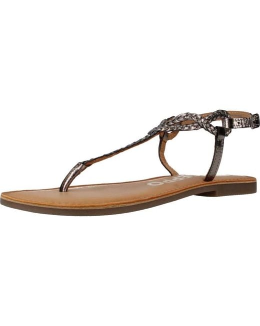 Gioseppo Brown Flat Sandals