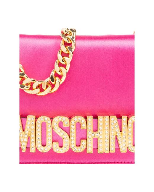 Moschino Pink Satin-schultertasche
