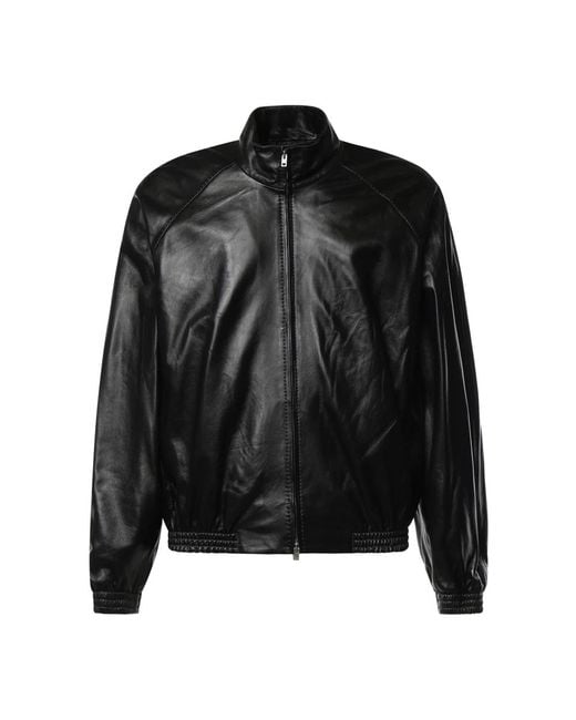 Acne Black Leather Jackets for men