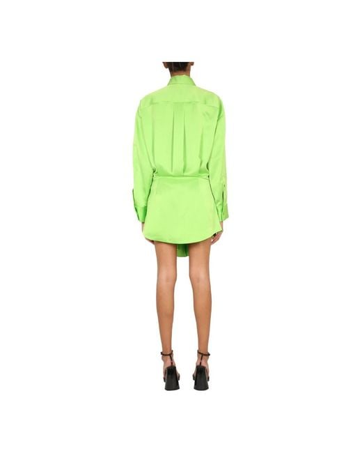 The Attico Green Shirt Dresses