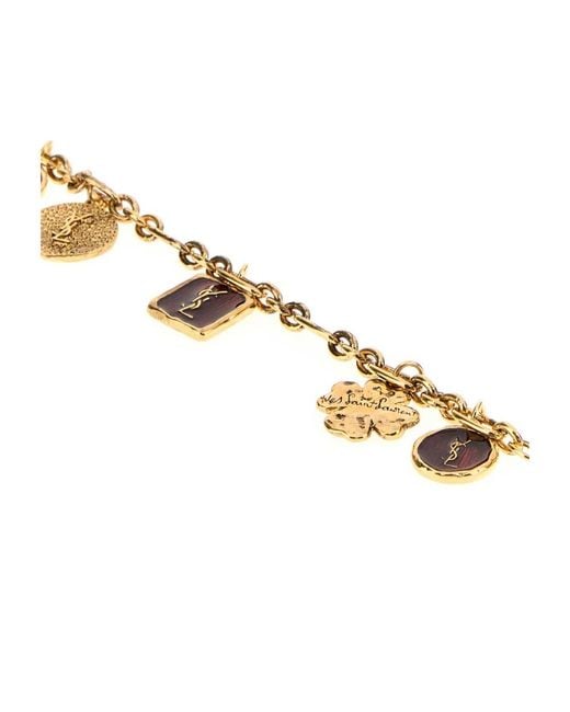 Saint Laurent Metallic Cassandre Multi Charm Armband