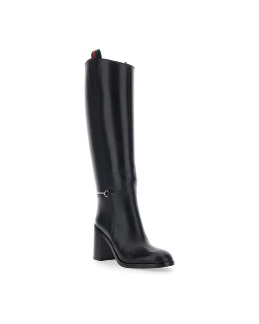 Gucci Black Slim Horsebit Boot