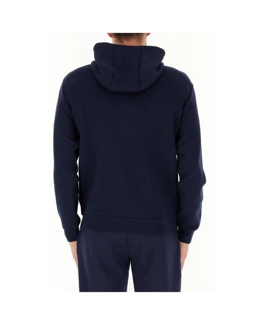 EA7 Hoodies & Sweatvesten ,Blauw ,Polyester Hooded Zip Sweatshirt in het Blue voor heren