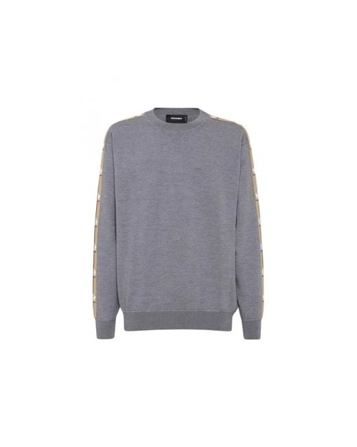 DSquared² Gray Round-Neck Knitwear for men
