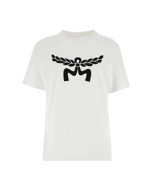 MCM White Weißes baumwoll-t-shirt