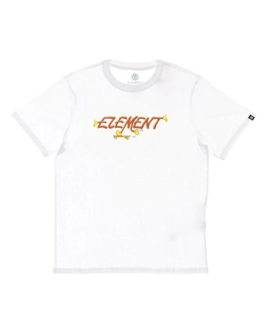 Element Wit Crew Neck Tee Met Logo in het White voor heren