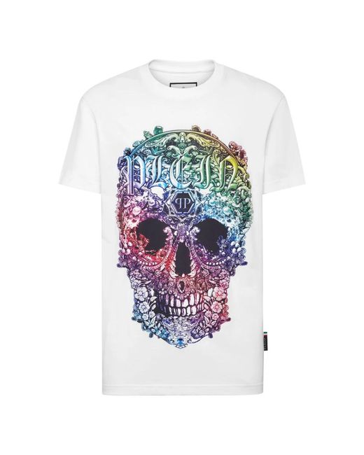Philipp Plein T-Shirt Rundhals Ss Barock Skull in White für Herren