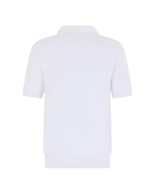 Fedeli White V-Neck Knitwear for men