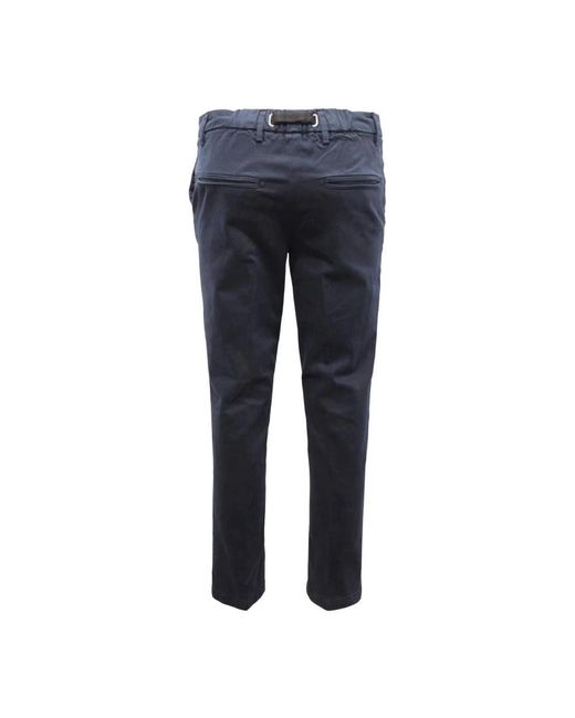 White Sand Blue Slim-Fit Trousers