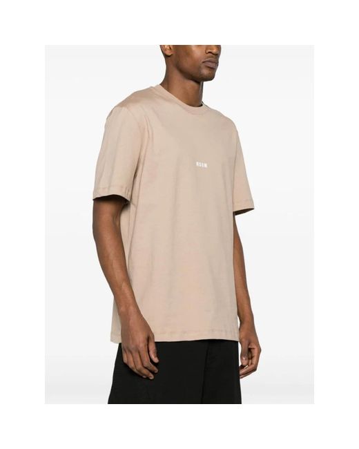 MSGM Tops ,Neutrale Tee in het Natural voor heren